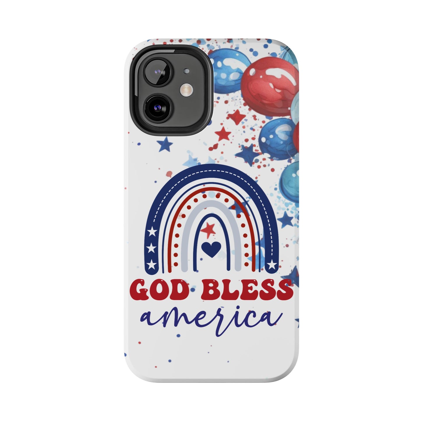 GOD Bless America phone case- 4th of July accessories-Red, white & blue- iPhone compatible