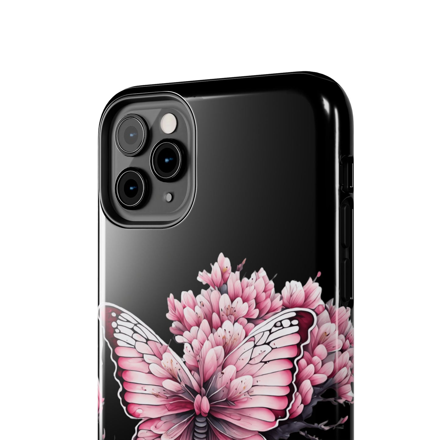 Pink & black floral & butterfly Phone Case- iPhone compatible