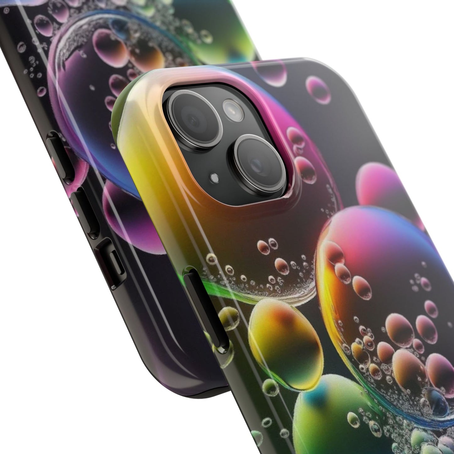 Vibrant rainbow bubbles iPhone case abstract phone cover protector