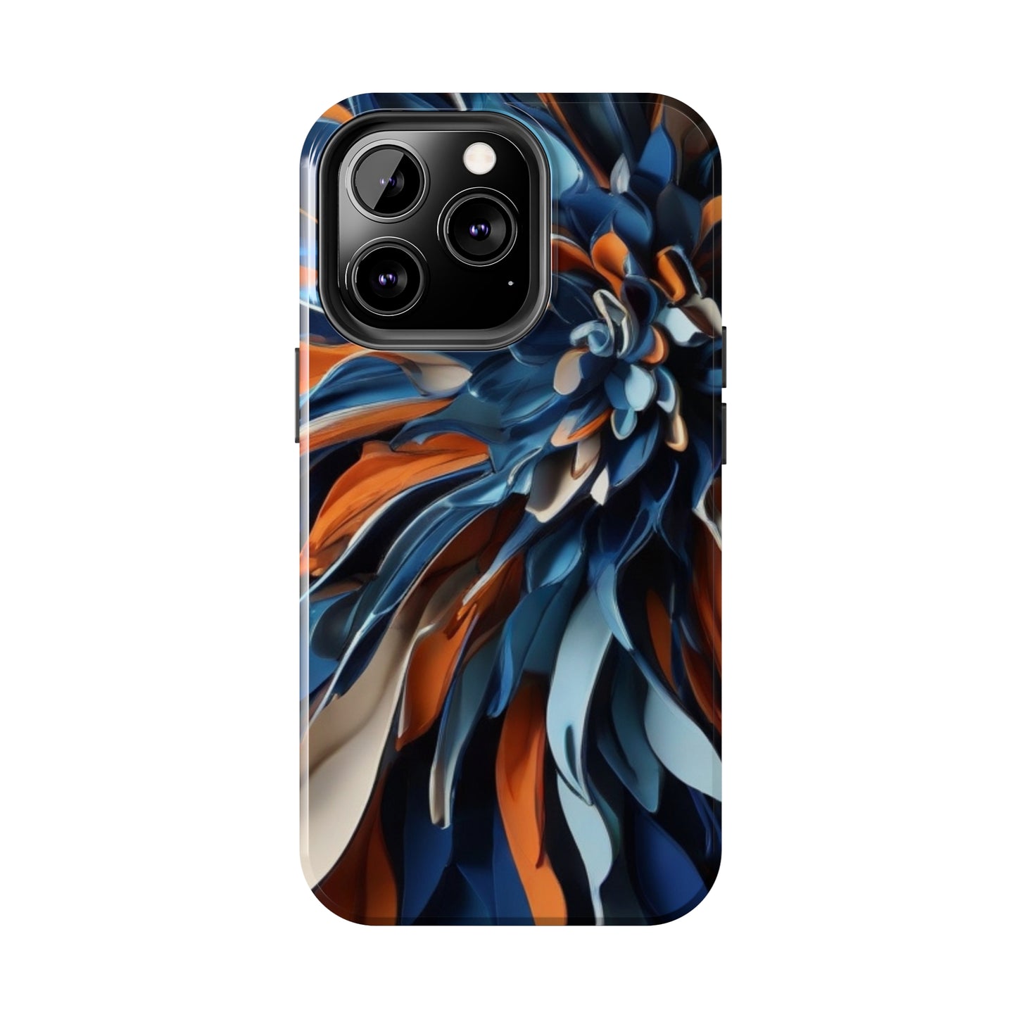 Blue & orange abstract art Tough iPhone Case iphone 14 accessories