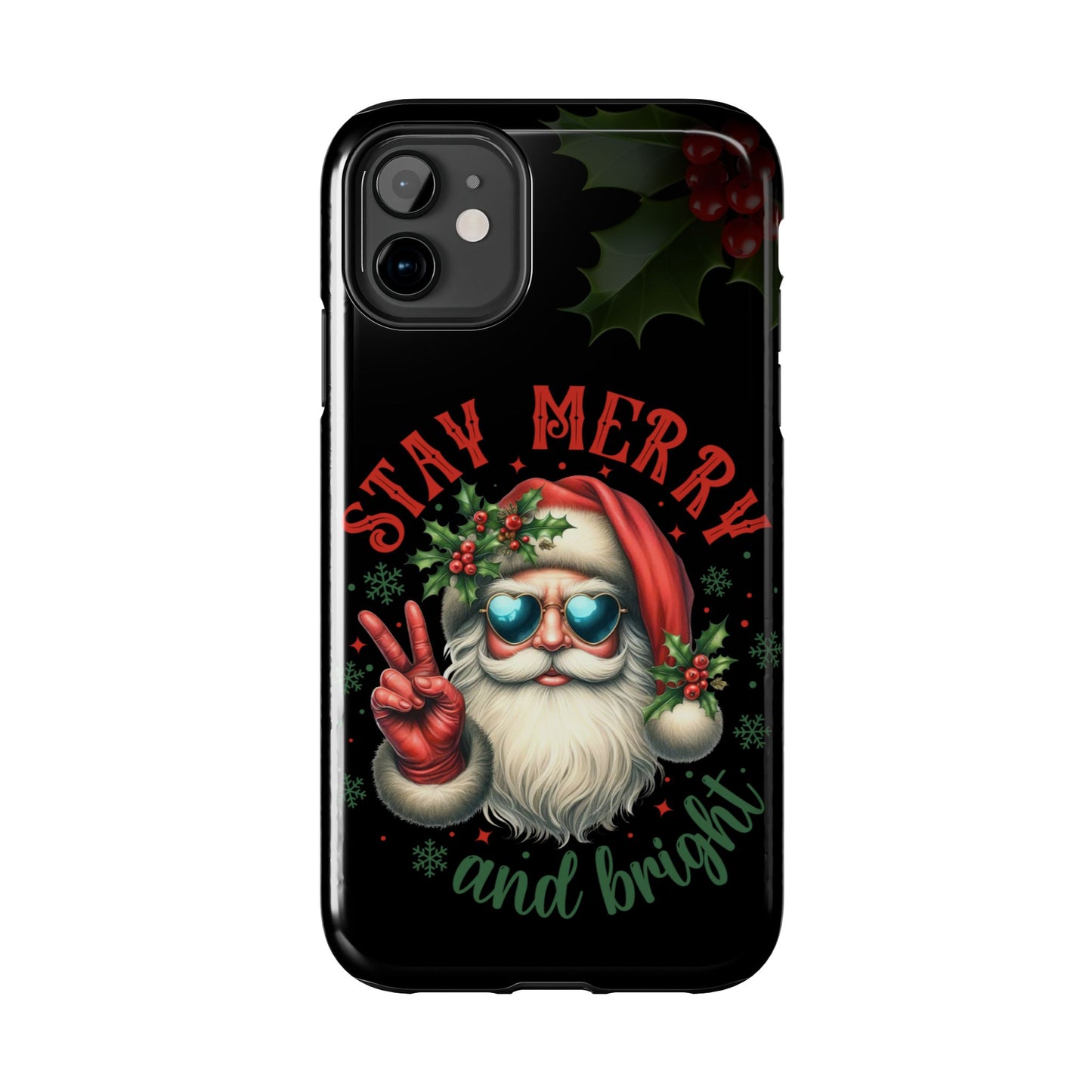 Stay Merry Christmas iPhone 16 Case, Christmas iPhone Cover, Festive Holiday Accessory, Cute Xmas Phone Protector, Winter Santa Tech