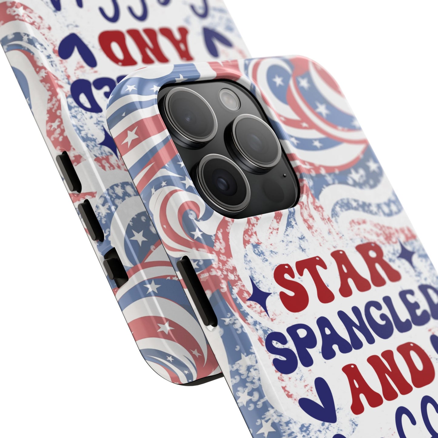 "red white & blue", Star spangled and sassy phone case cover. iPhone compatible models 11-16
