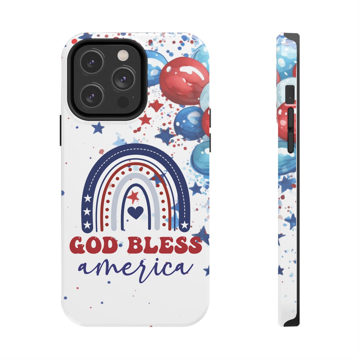 GOD Bless America phone case- 4th of July accessories-Red, white & blue- iPhone compatible