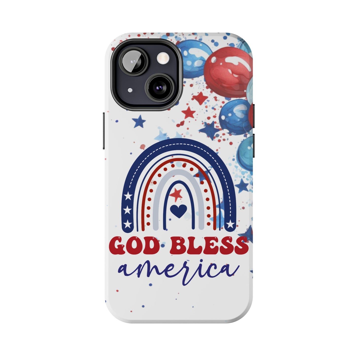 GOD Bless America phone case- 4th of July accessories-Red, white & blue- iPhone compatible