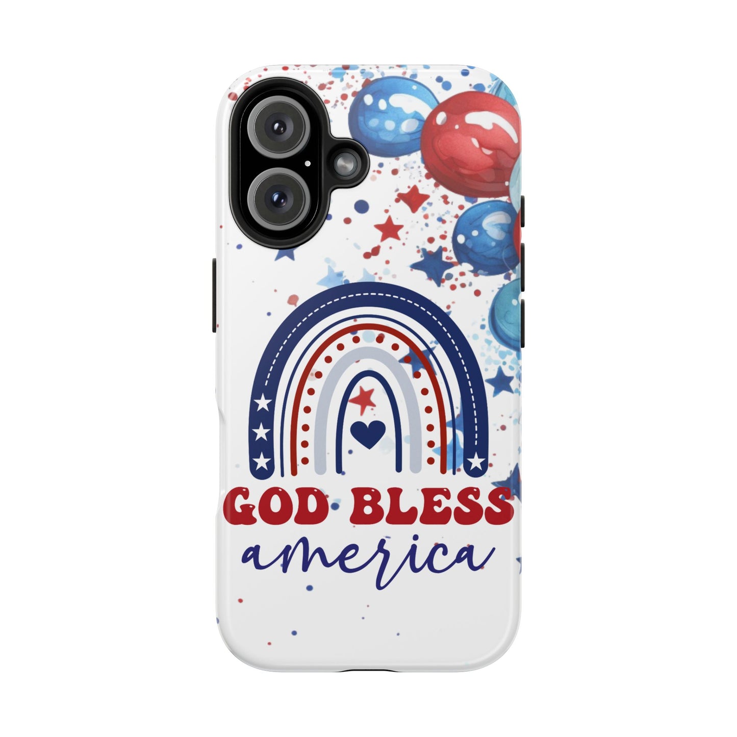 GOD Bless America phone case- 4th of July accessories-Red, white & blue- iPhone compatible