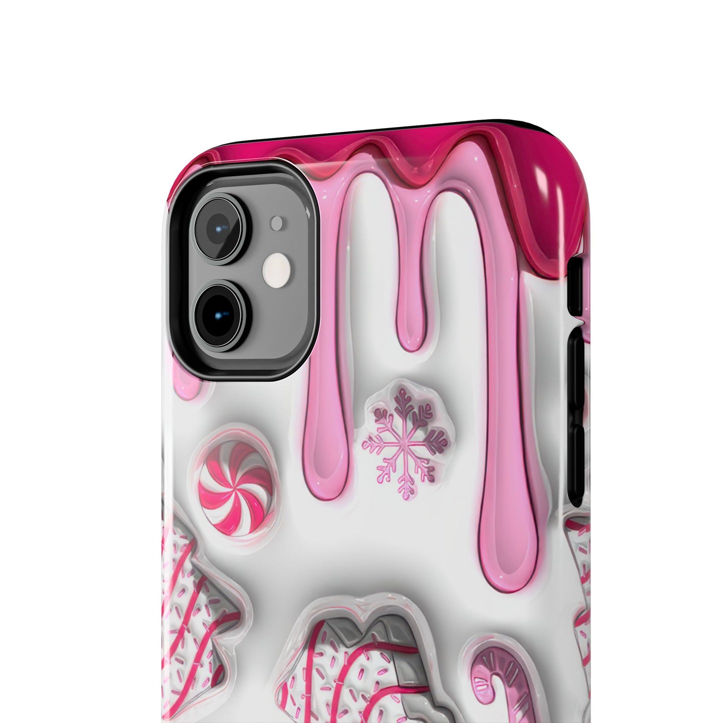 Pink Christmas cake iPhone 16 Case, Christmas iPhone Cover, Festive Holiday Accessory, Cute Xmas Phone Protector, Winter Santa Tech