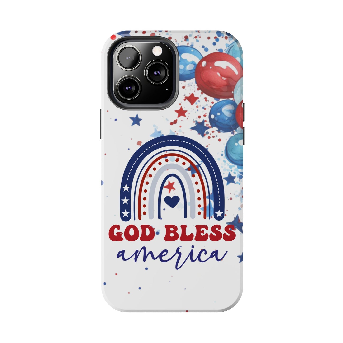 GOD Bless America phone case- 4th of July accessories-Red, white & blue- iPhone compatible