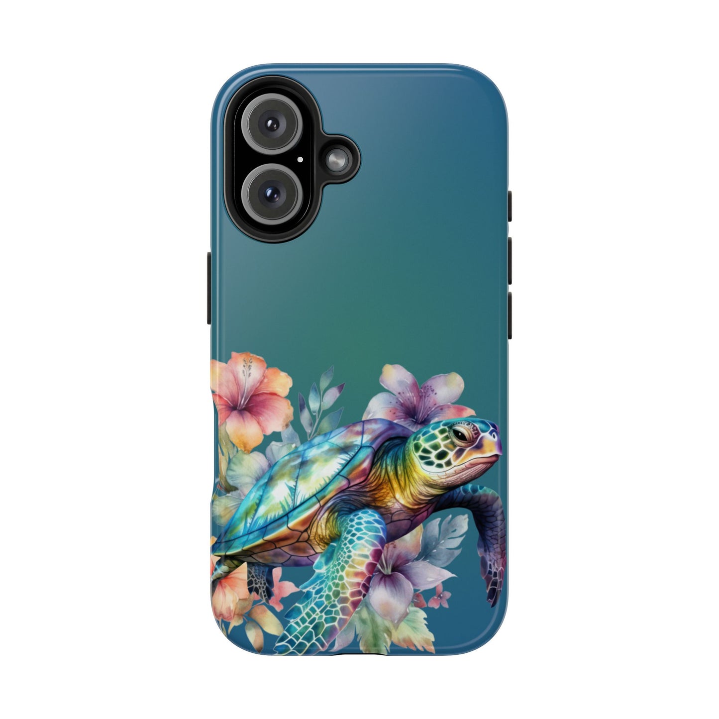 Colorful watercolor sea turtle iPhone case
