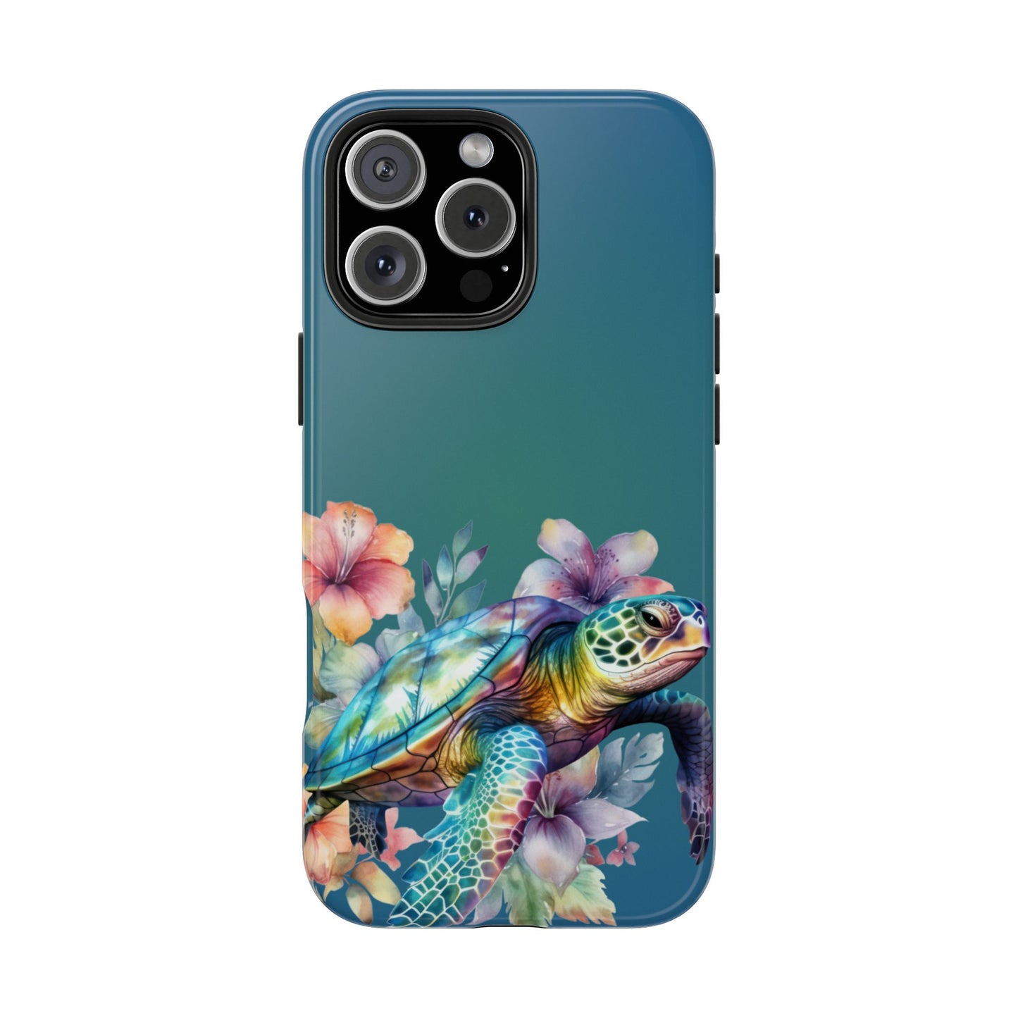 Colorful watercolor sea turtle iPhone case