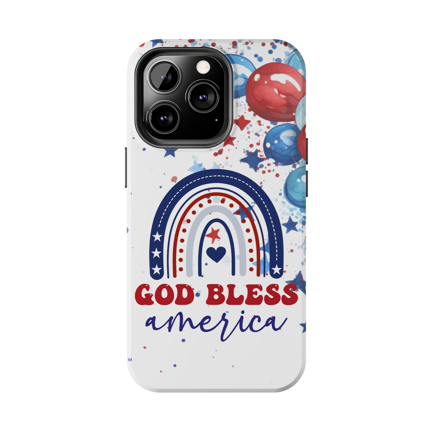 GOD Bless America phone case- 4th of July accessories-Red, white & blue- iPhone compatible