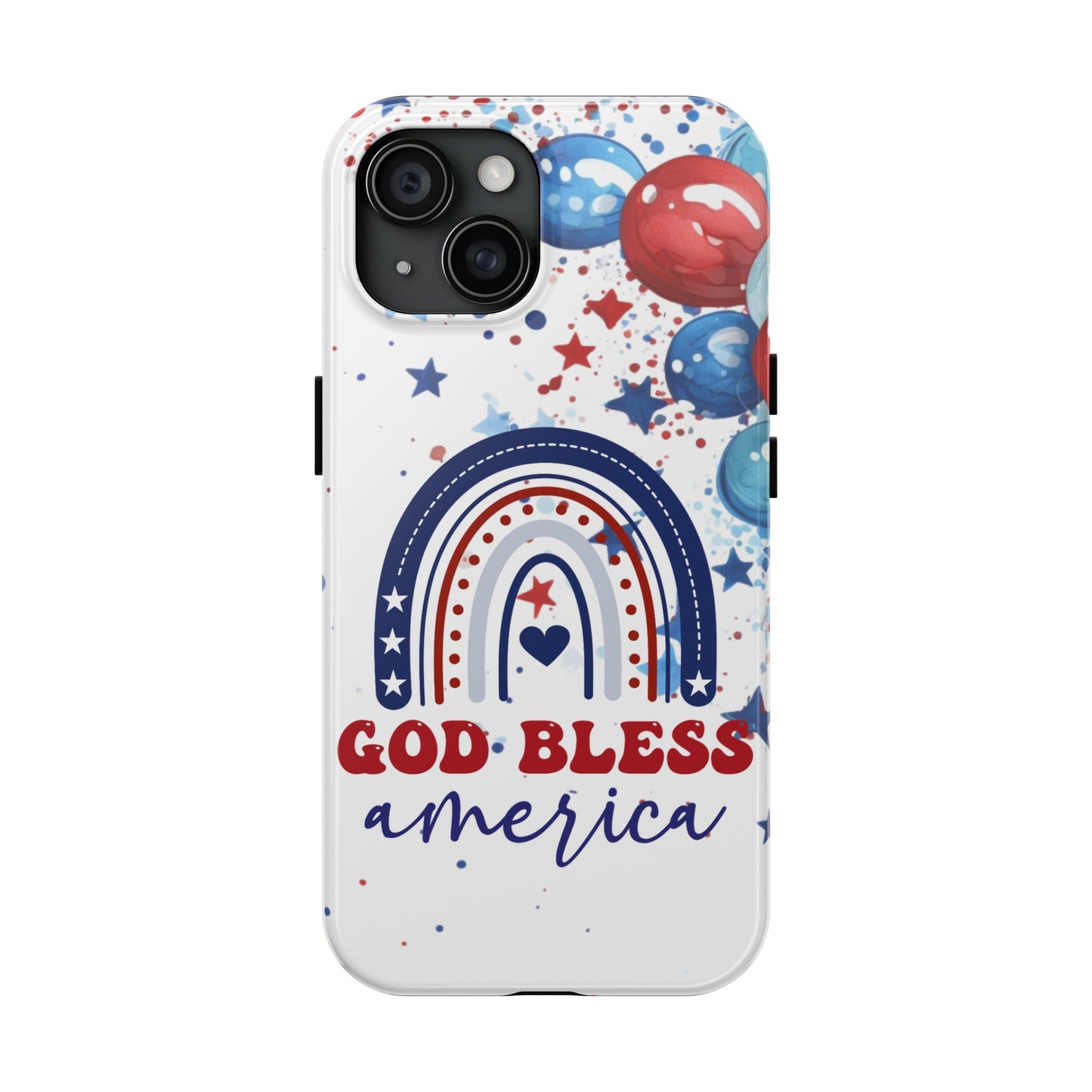 GOD Bless America phone case- 4th of July accessories-Red, white & blue- iPhone compatible