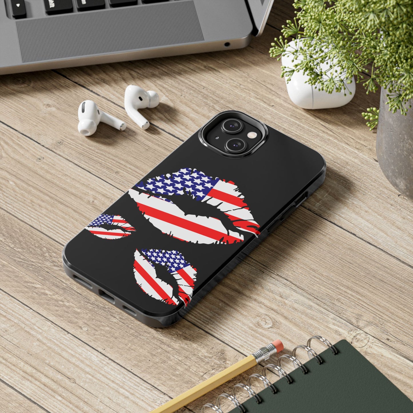 American lips custom phone case-iPhone compatible models 11-16