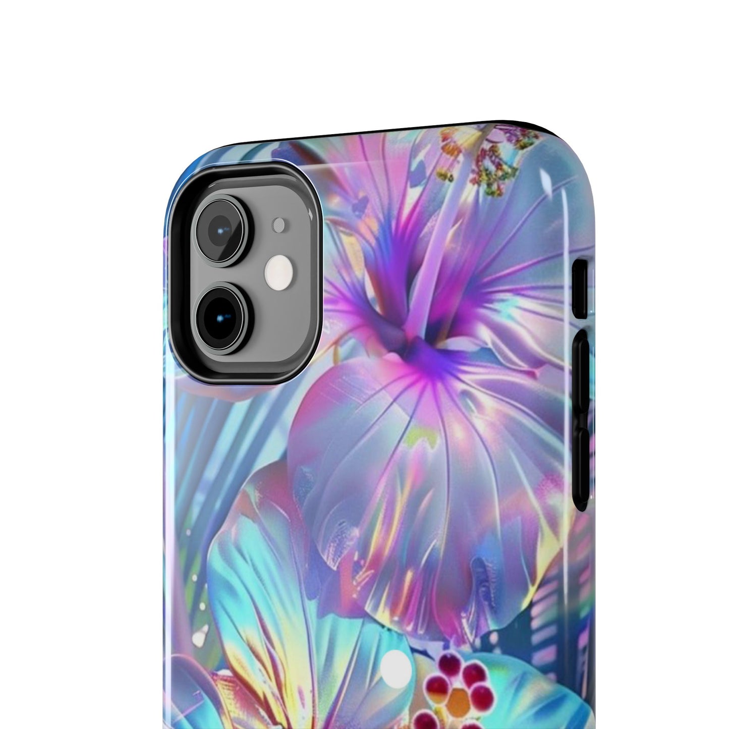 Iridescent hibiscus iPhone case Models 11-16