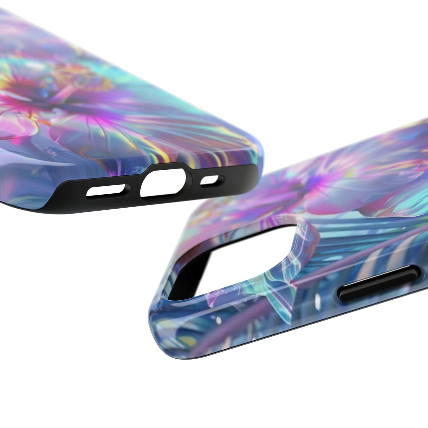 Iridescent hibiscus iPhone case Models 11-16