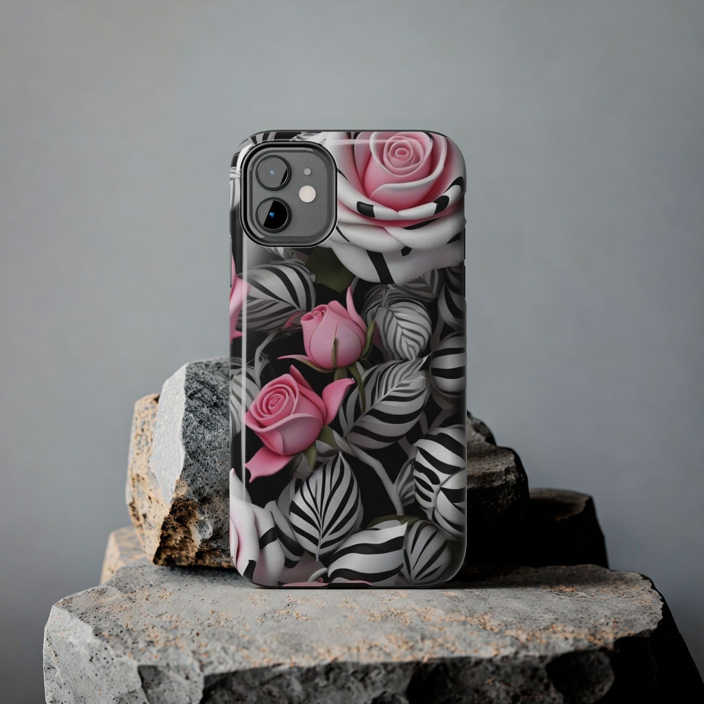 Zebra rose iPhone case Models 11-16