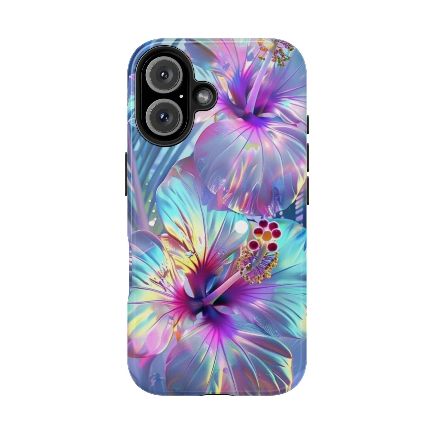 Iridescent hibiscus iPhone case Models 11-16