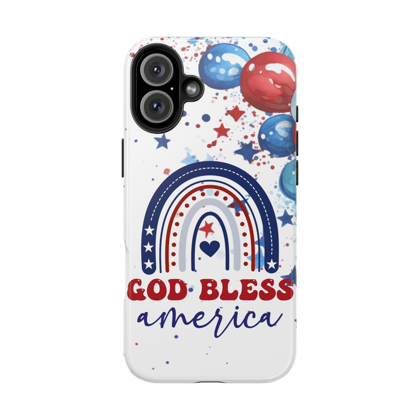 GOD Bless America phone case- 4th of July accessories-Red, white & blue- iPhone compatible
