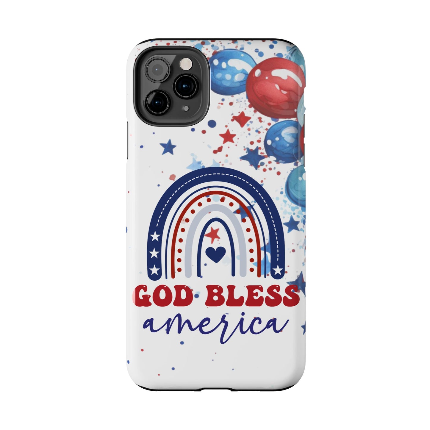GOD Bless America phone case- 4th of July accessories-Red, white & blue- iPhone compatible