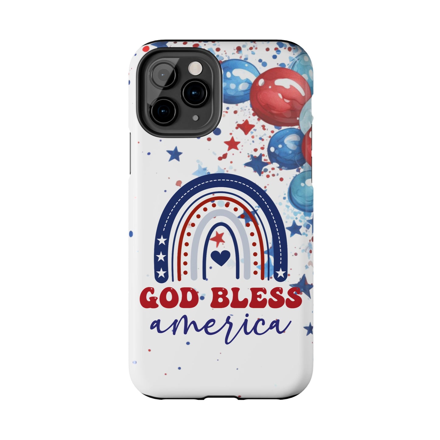 GOD Bless America phone case- 4th of July accessories-Red, white & blue- iPhone compatible