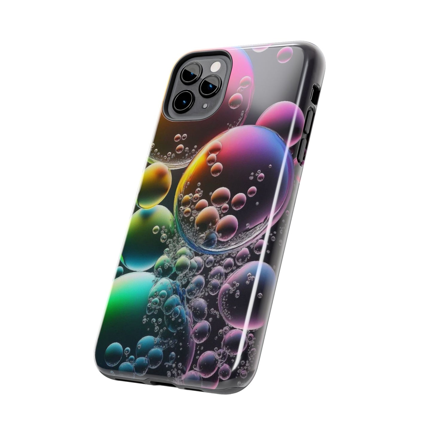 Vibrant rainbow bubbles iPhone case abstract phone cover protector