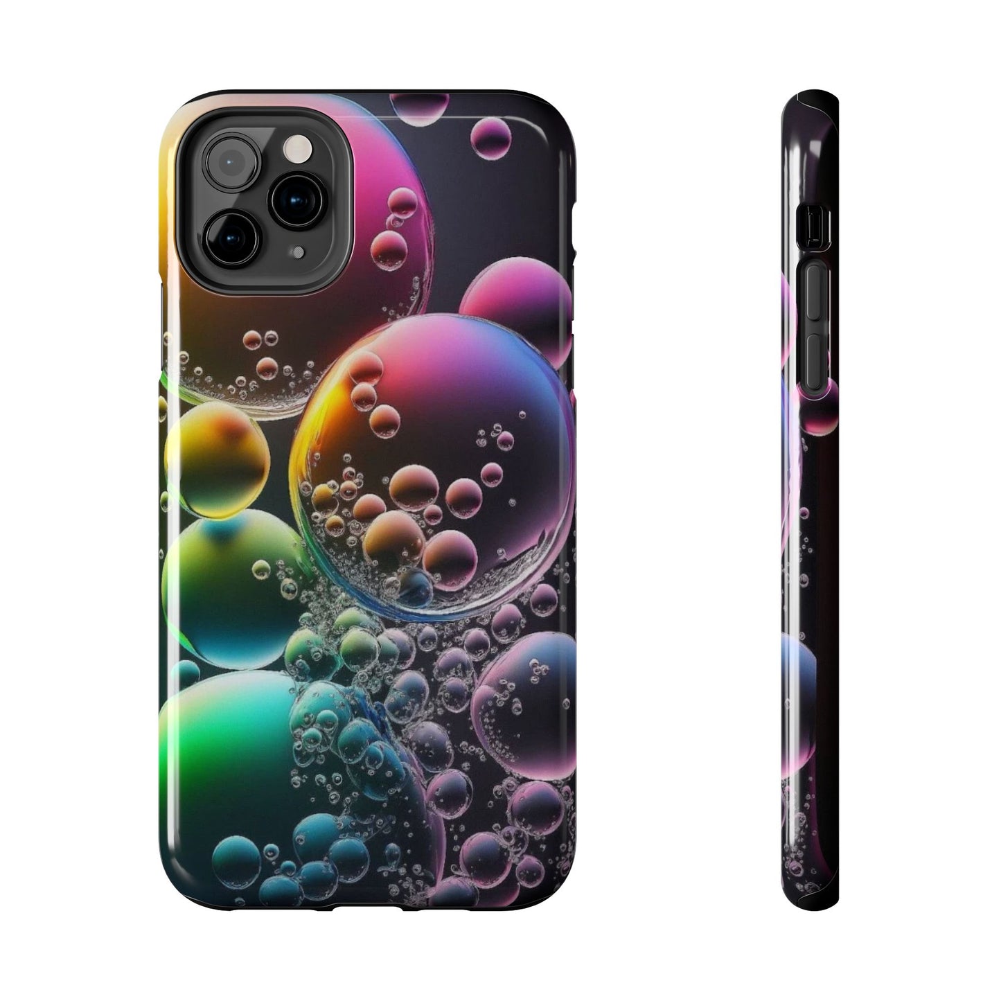Vibrant rainbow bubbles iPhone case abstract phone cover protector