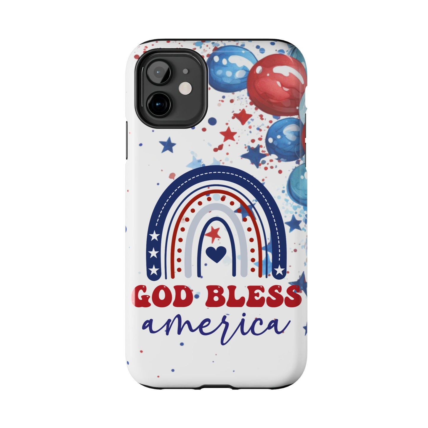 GOD Bless America phone case- 4th of July accessories-Red, white & blue- iPhone compatible