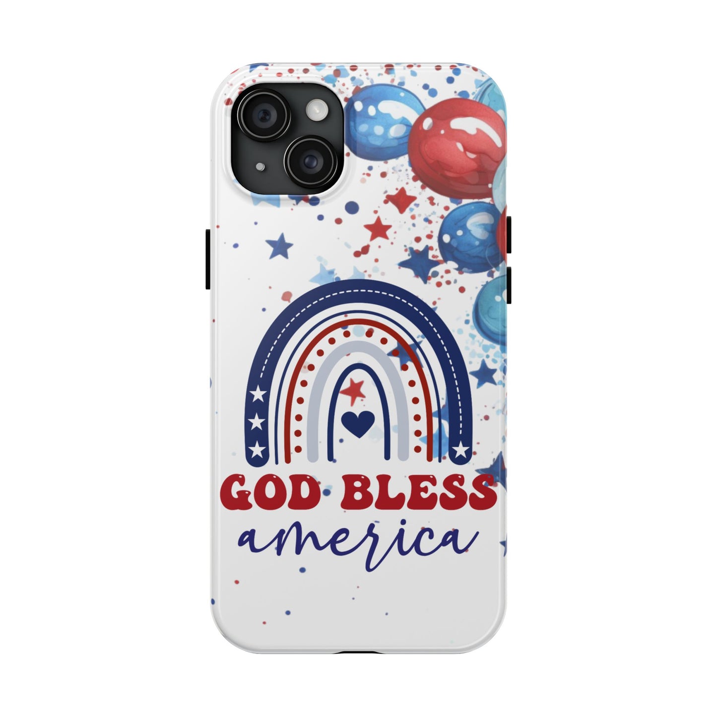 GOD Bless America phone case- 4th of July accessories-Red, white & blue- iPhone compatible