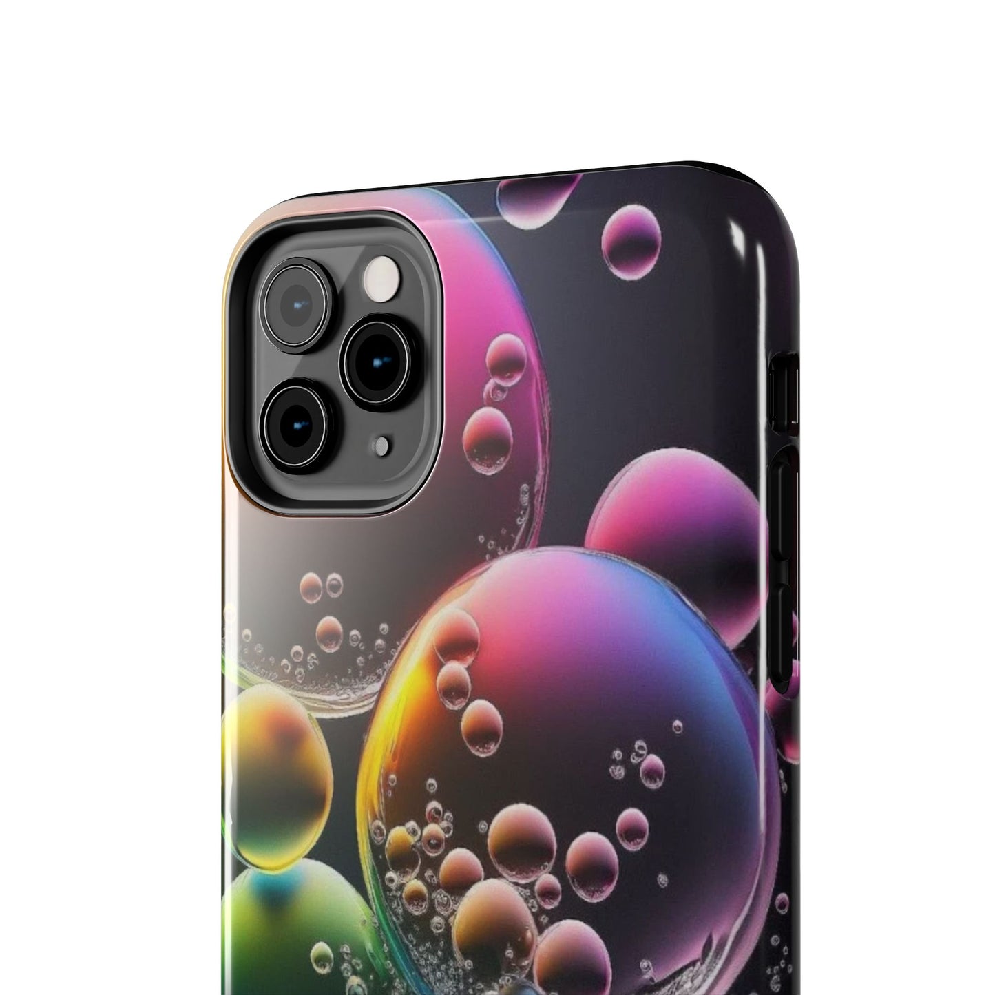 Vibrant rainbow bubbles iPhone case abstract phone cover protector