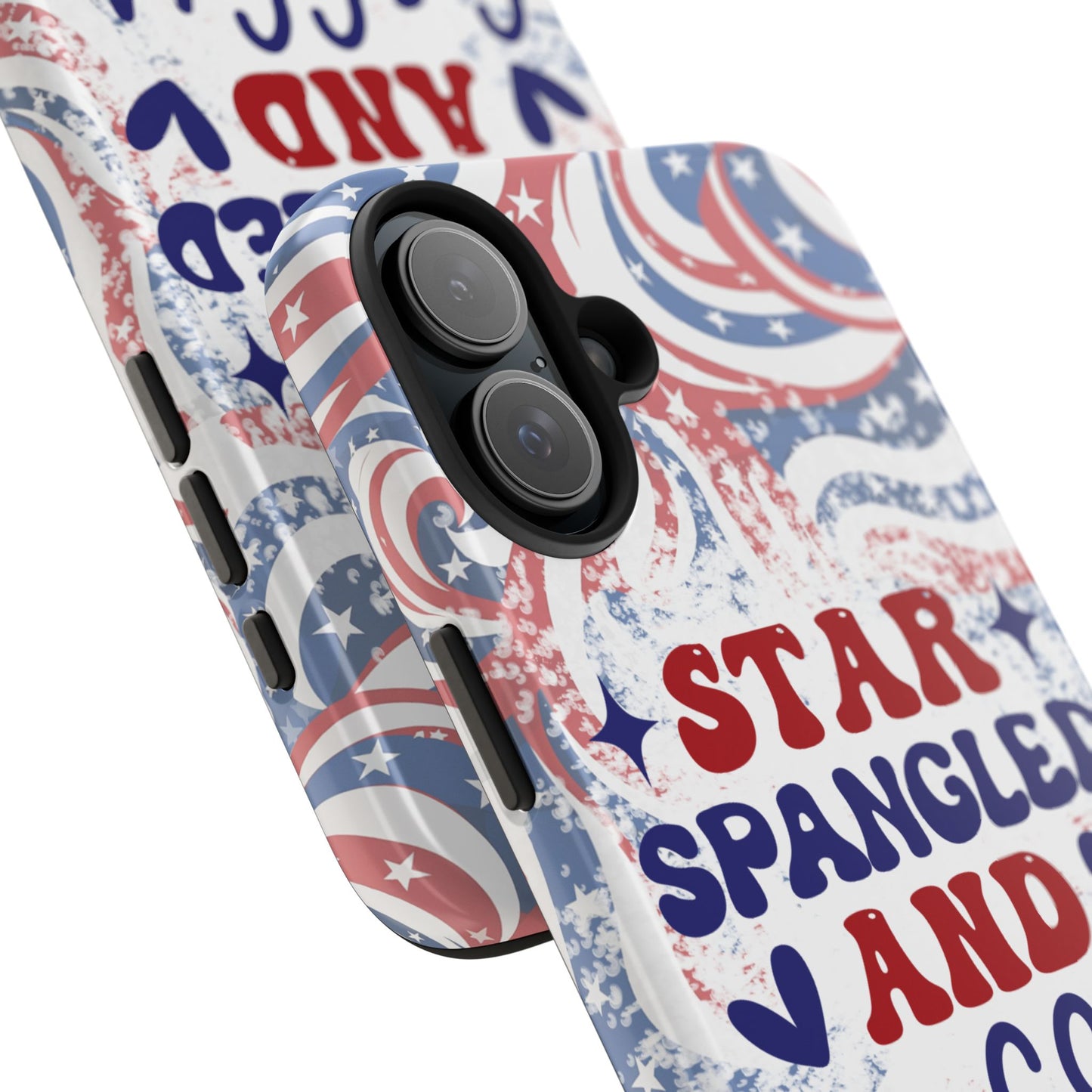 "red white & blue", Star spangled and sassy phone case cover. iPhone compatible models 11-16