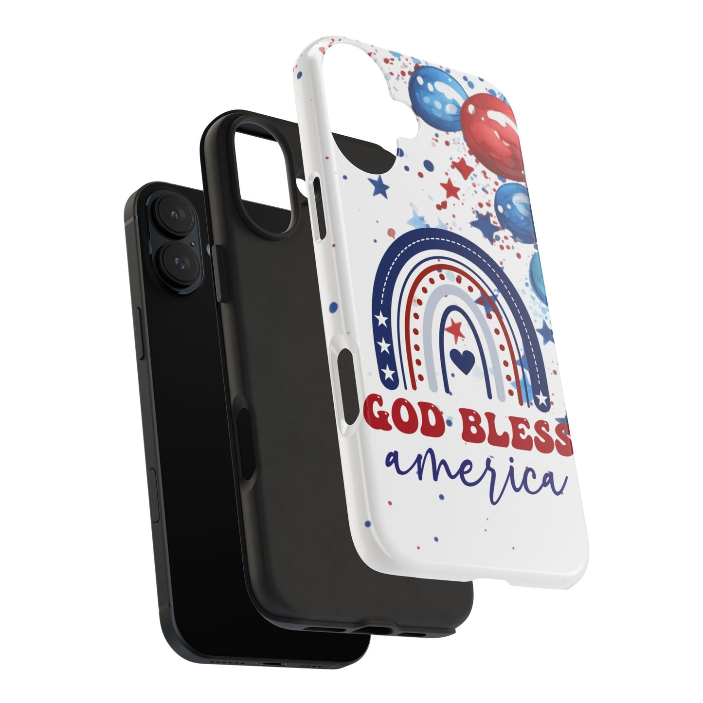 GOD Bless America phone case- 4th of July accessories-Red, white & blue- iPhone compatible