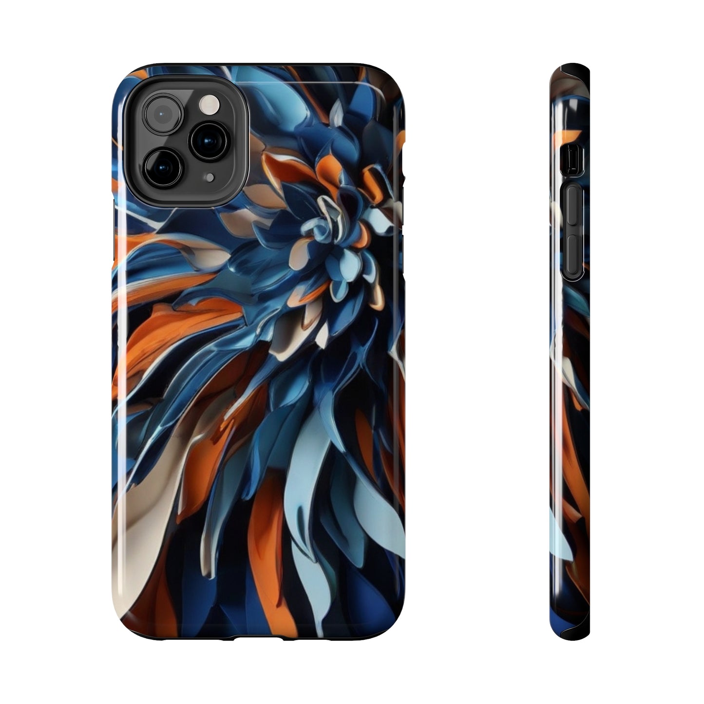 Blue & orange abstract art Tough iPhone Case iphone 14 accessories