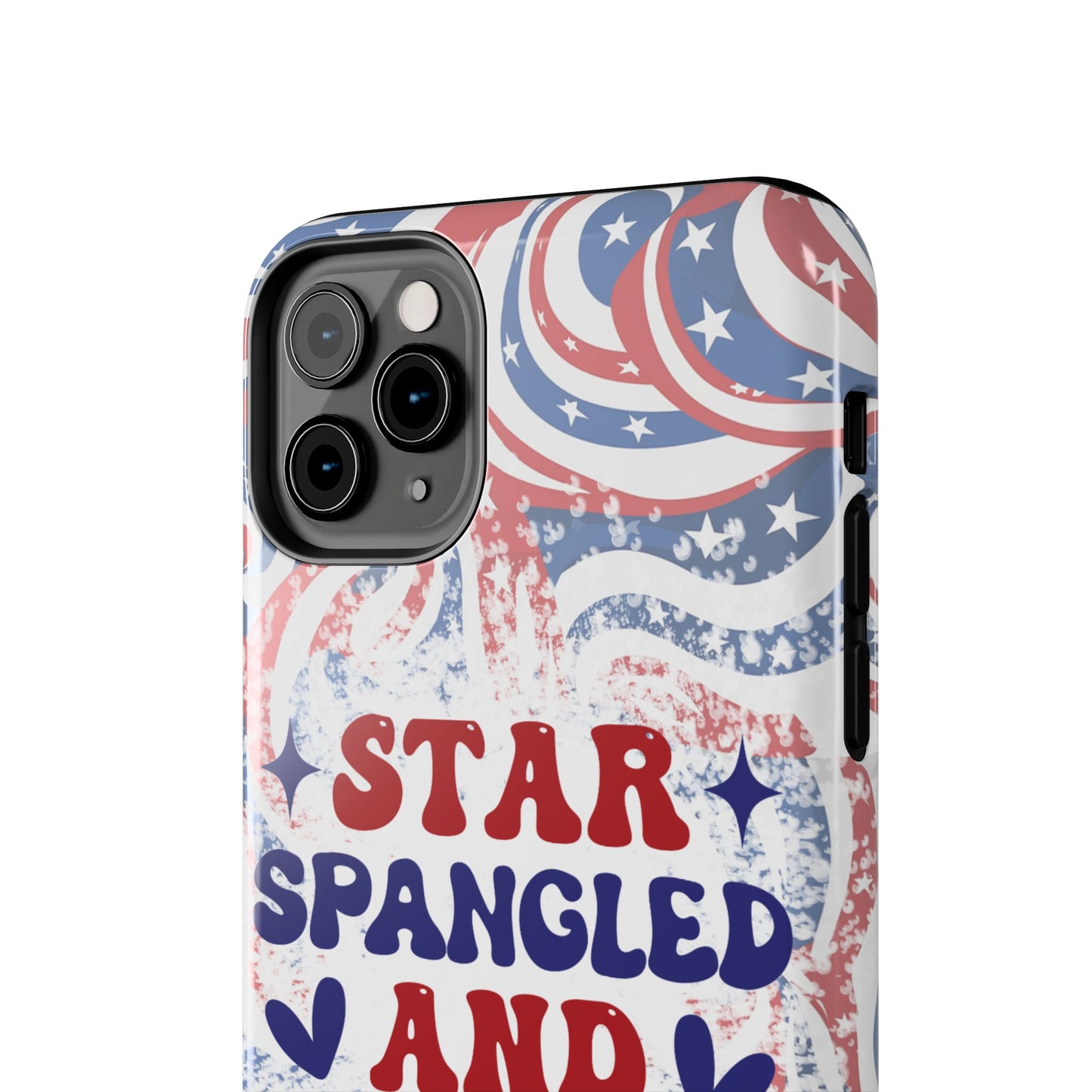"red white & blue", Star spangled and sassy phone case cover. iPhone compatible models 11-16