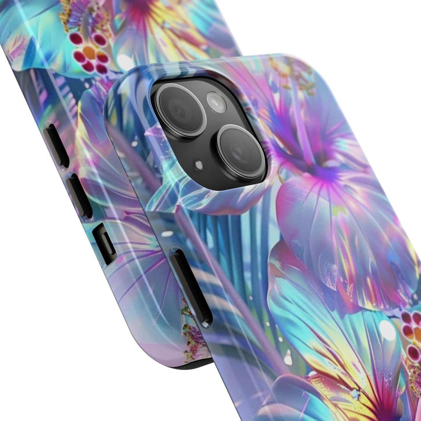 Iridescent hibiscus iPhone case Models 11-16
