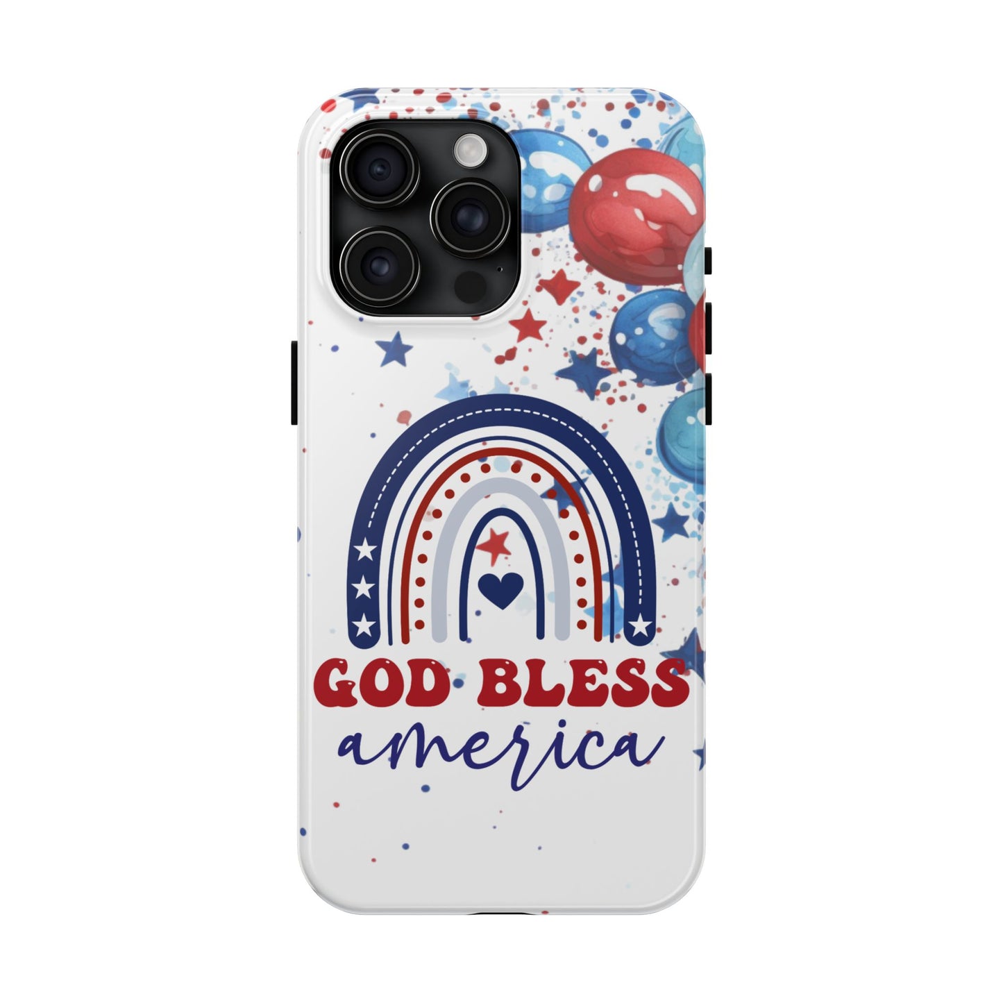 GOD Bless America phone case- 4th of July accessories-Red, white & blue- iPhone compatible