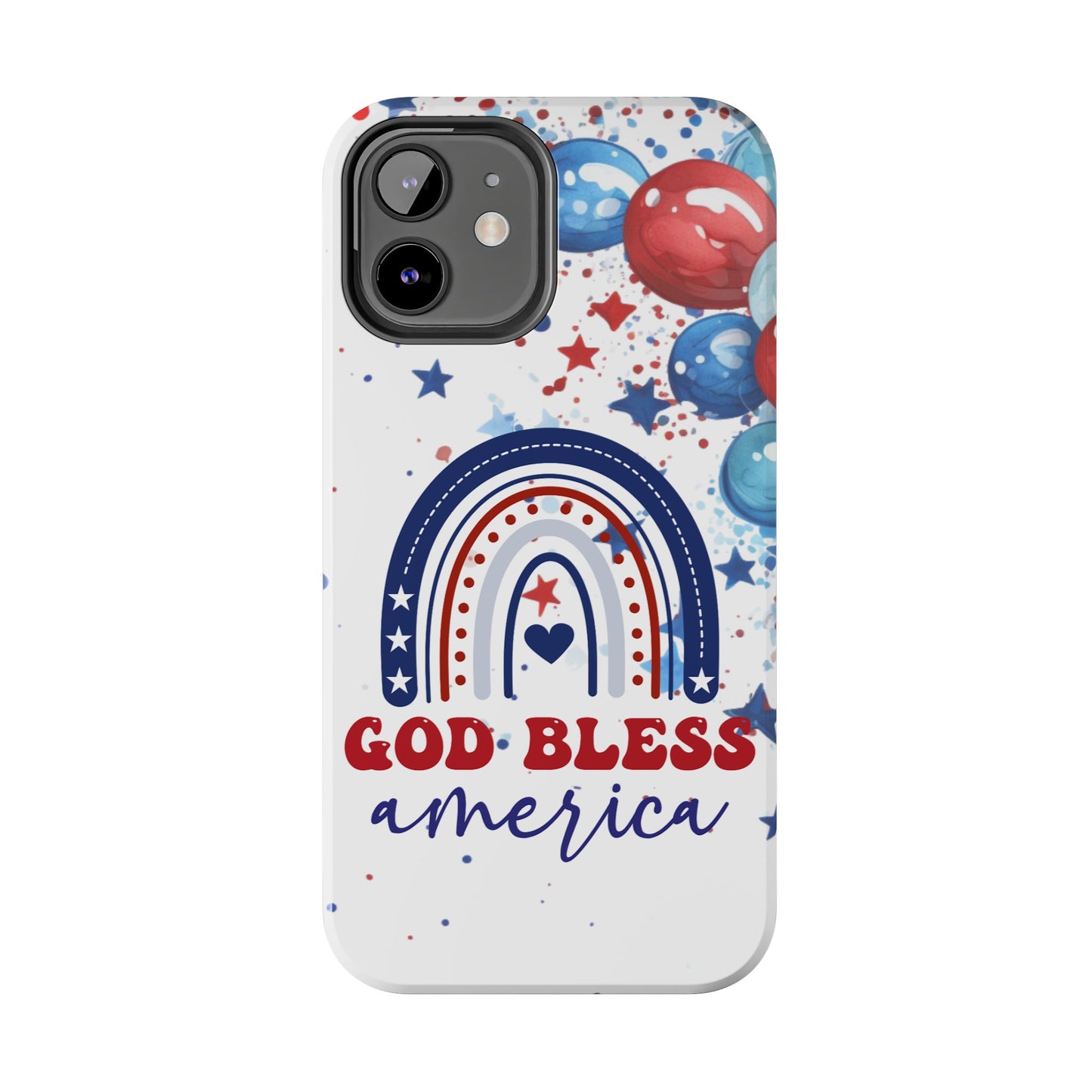GOD Bless America phone case- 4th of July accessories-Red, white & blue- iPhone compatible