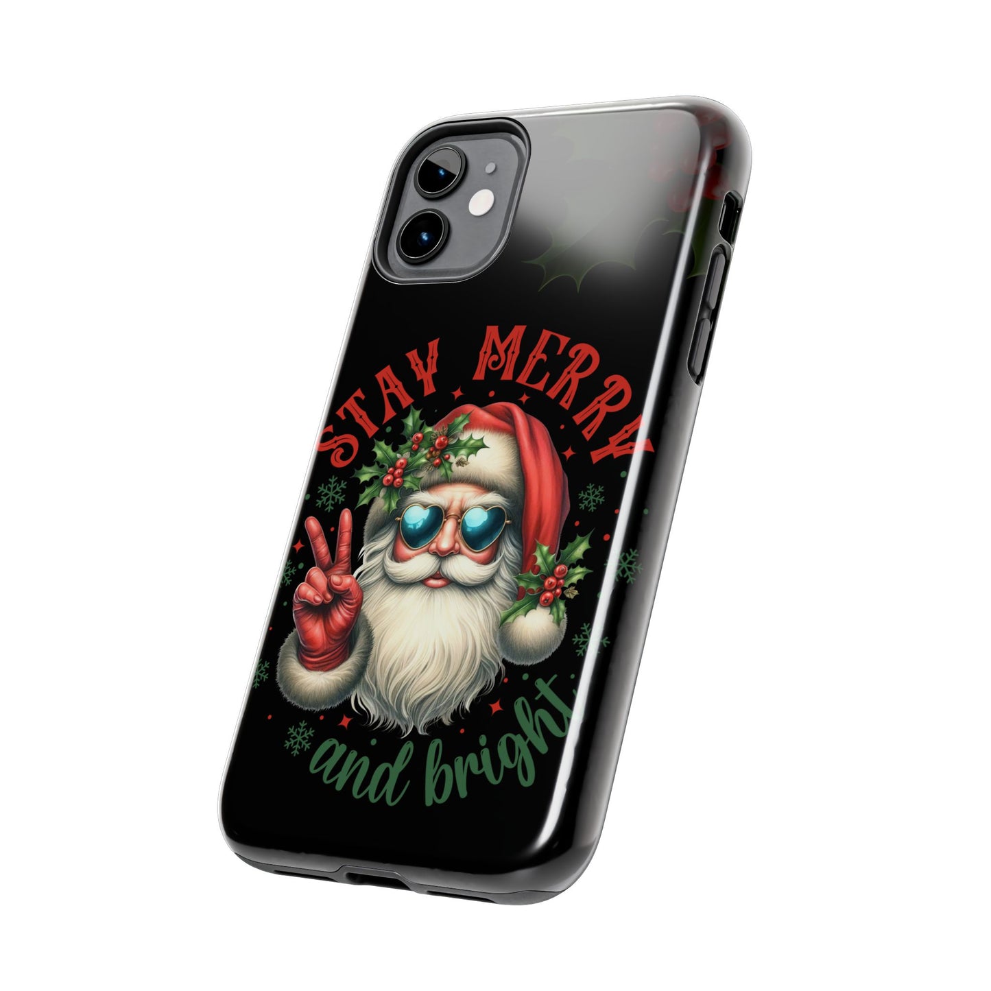 Stay Merry Christmas iPhone 16 Case, Christmas iPhone Cover, Festive Holiday Accessory, Cute Xmas Phone Protector, Winter Santa Tech