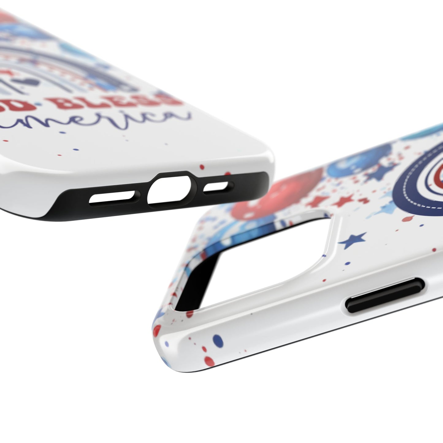 GOD Bless America phone case- 4th of July accessories-Red, white & blue- iPhone compatible