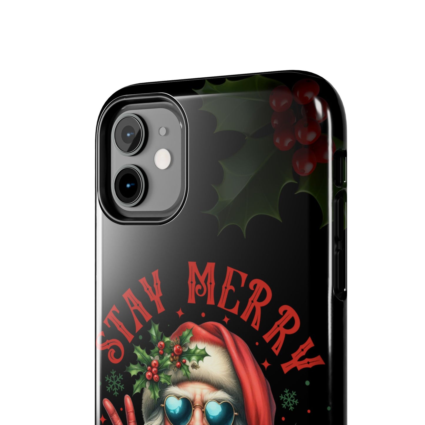 Stay Merry Christmas iPhone 16 Case, Christmas iPhone Cover, Festive Holiday Accessory, Cute Xmas Phone Protector, Winter Santa Tech