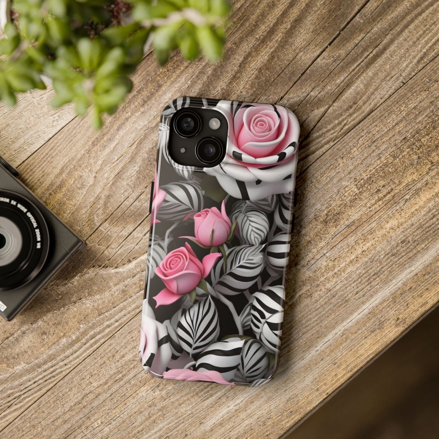 Zebra rose iPhone case Models 11-16
