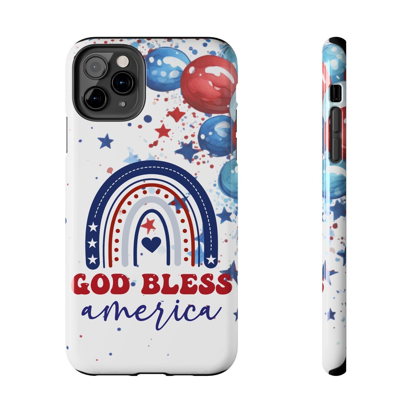 GOD Bless America phone case- 4th of July accessories-Red, white & blue- iPhone compatible