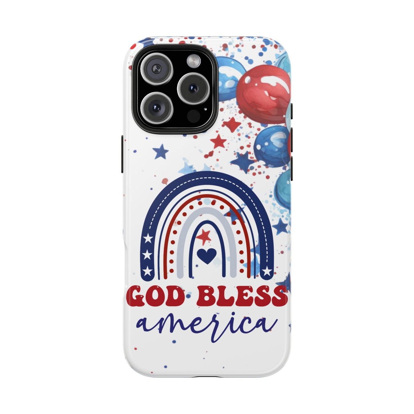 GOD Bless America phone case- 4th of July accessories-Red, white & blue- iPhone compatible