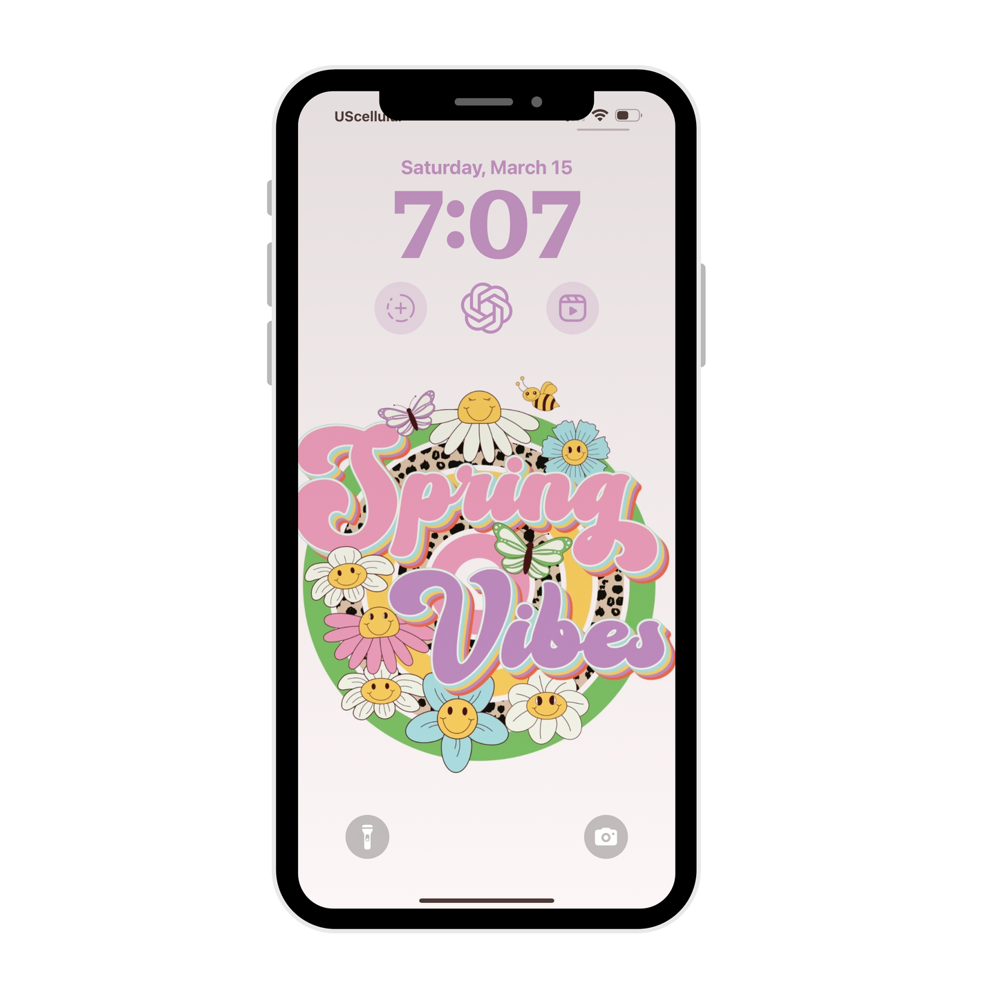 Spring Vibes wallpaper iPhone lock screen art digital download