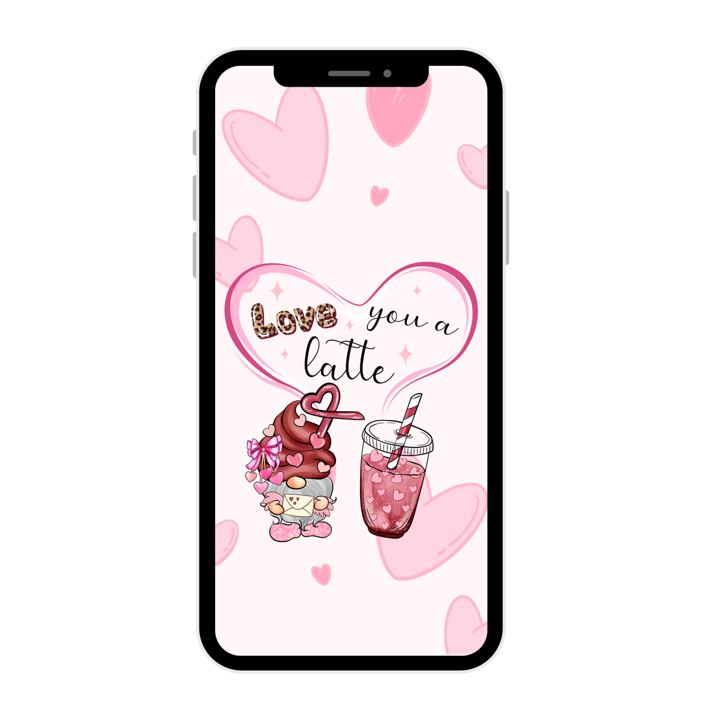 Love you A-Latte-iPhone wallpaper iPhone lock screen art digital download