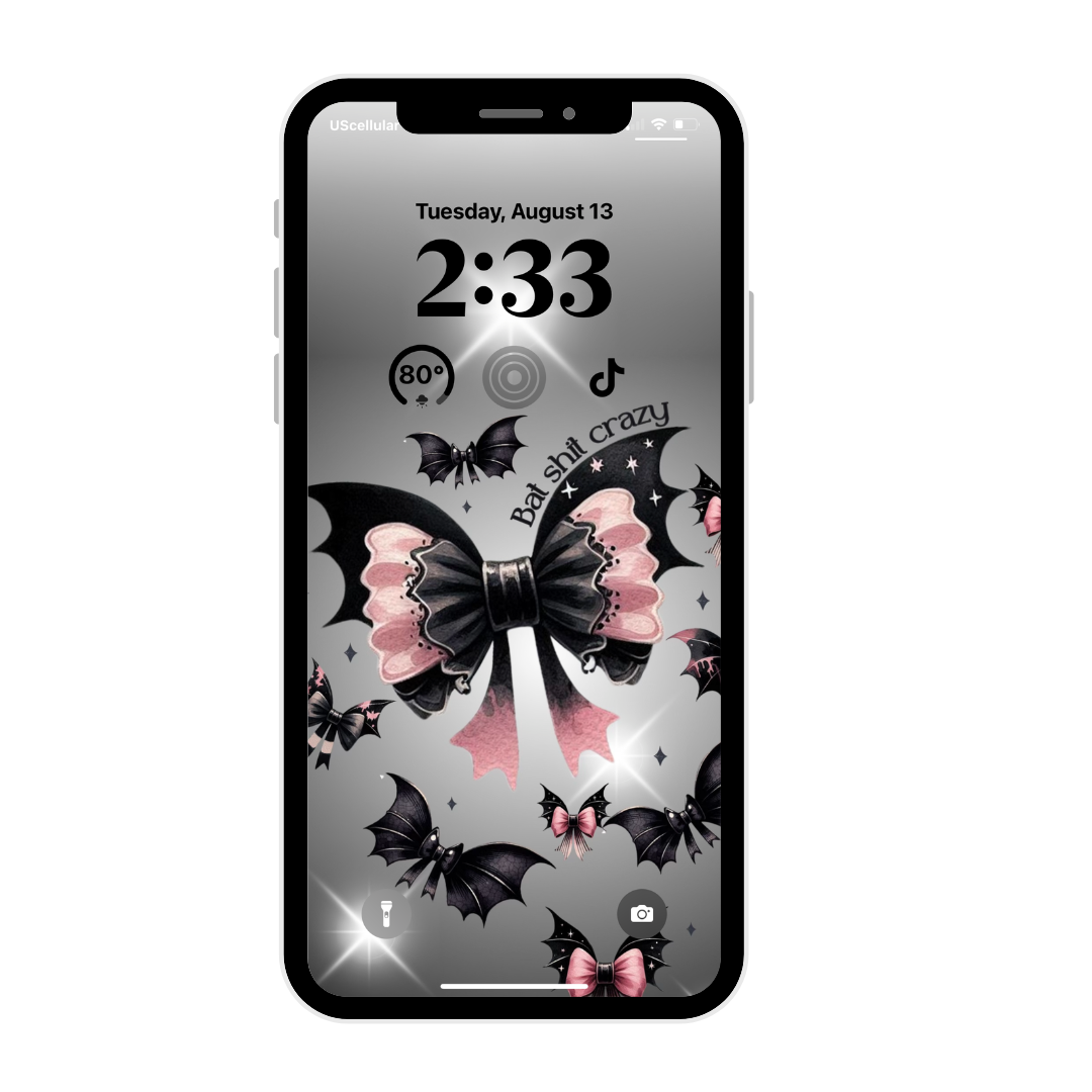 Bats & Bows, iPhone wallpaper iPhone lock screen art digital download
