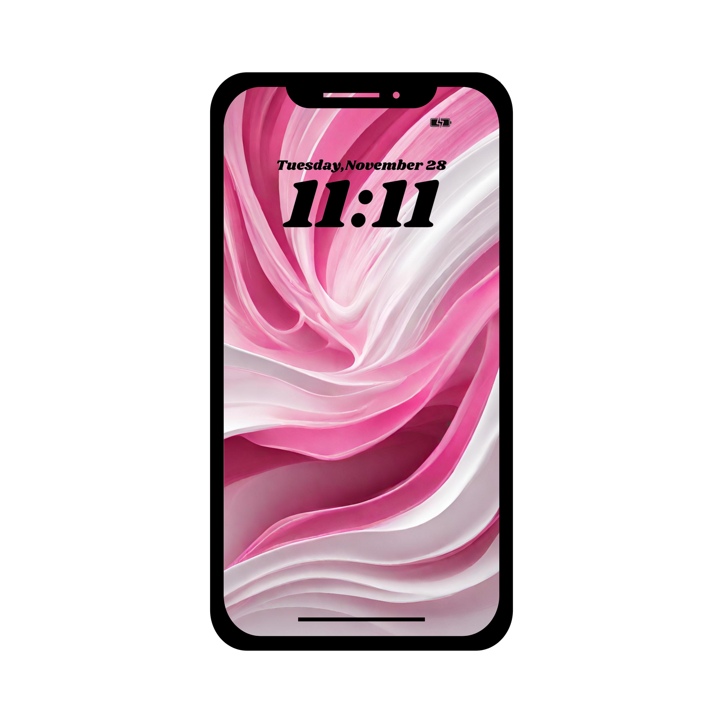 Pink wave phone wallpaper iPhone lock screen art digital download