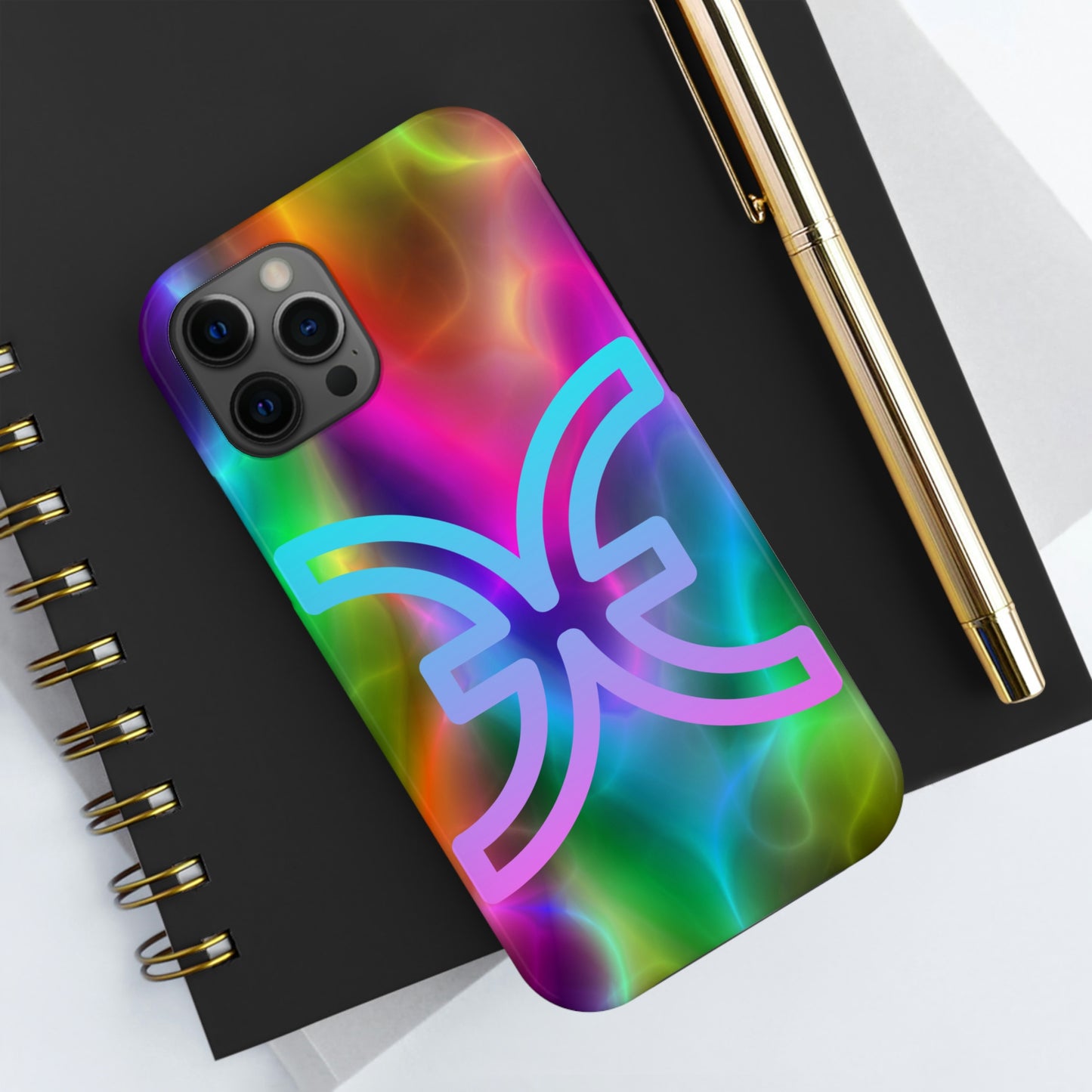 Rainbow art, pisces / Tough IPhone case/ Zodiac