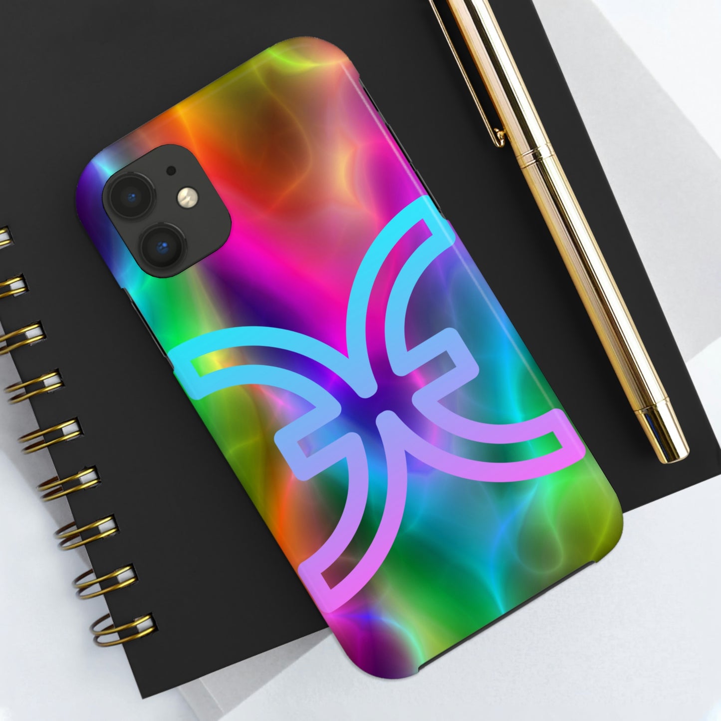 Rainbow art, pisces / Tough IPhone case/ Zodiac