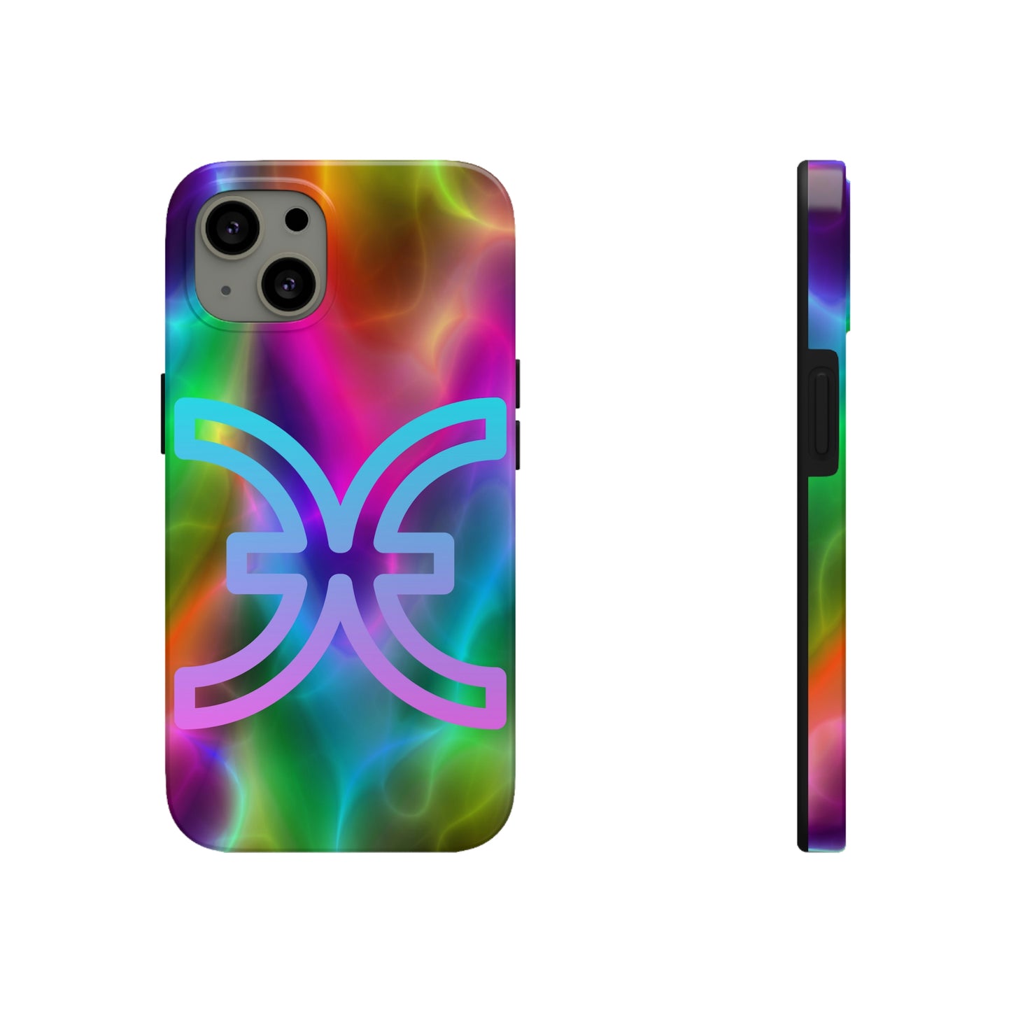 Rainbow art, pisces / Tough IPhone case/ Zodiac