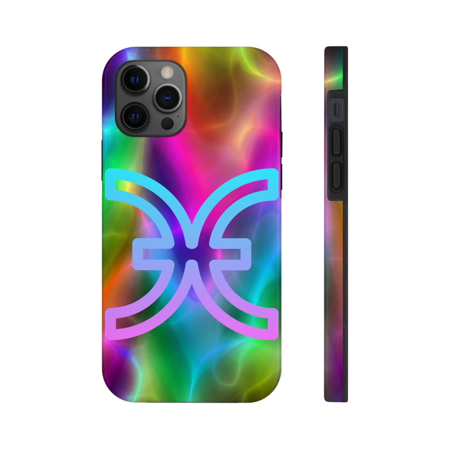 Rainbow art, pisces / Tough IPhone case/ Zodiac