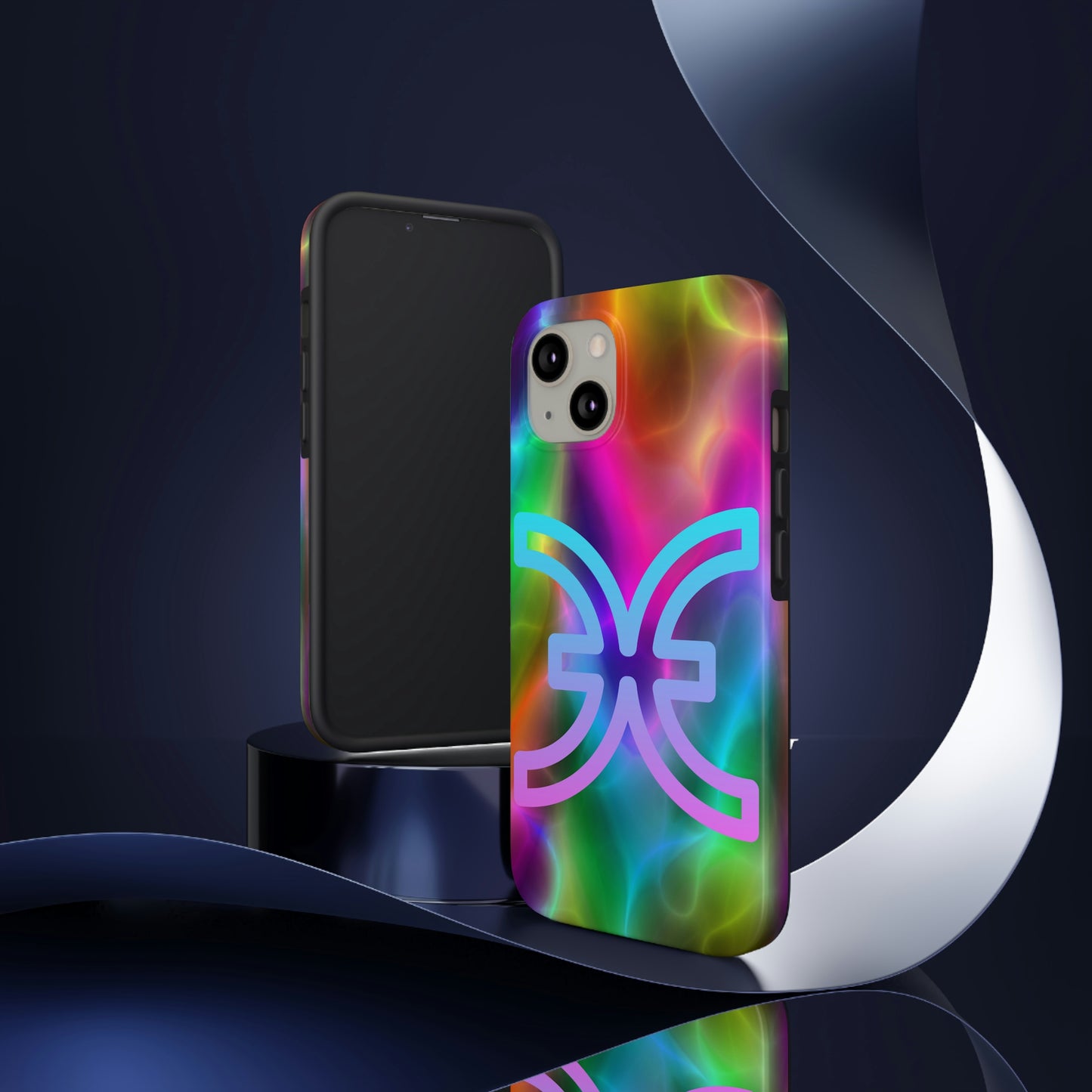 Rainbow art, pisces / Tough IPhone case/ Zodiac